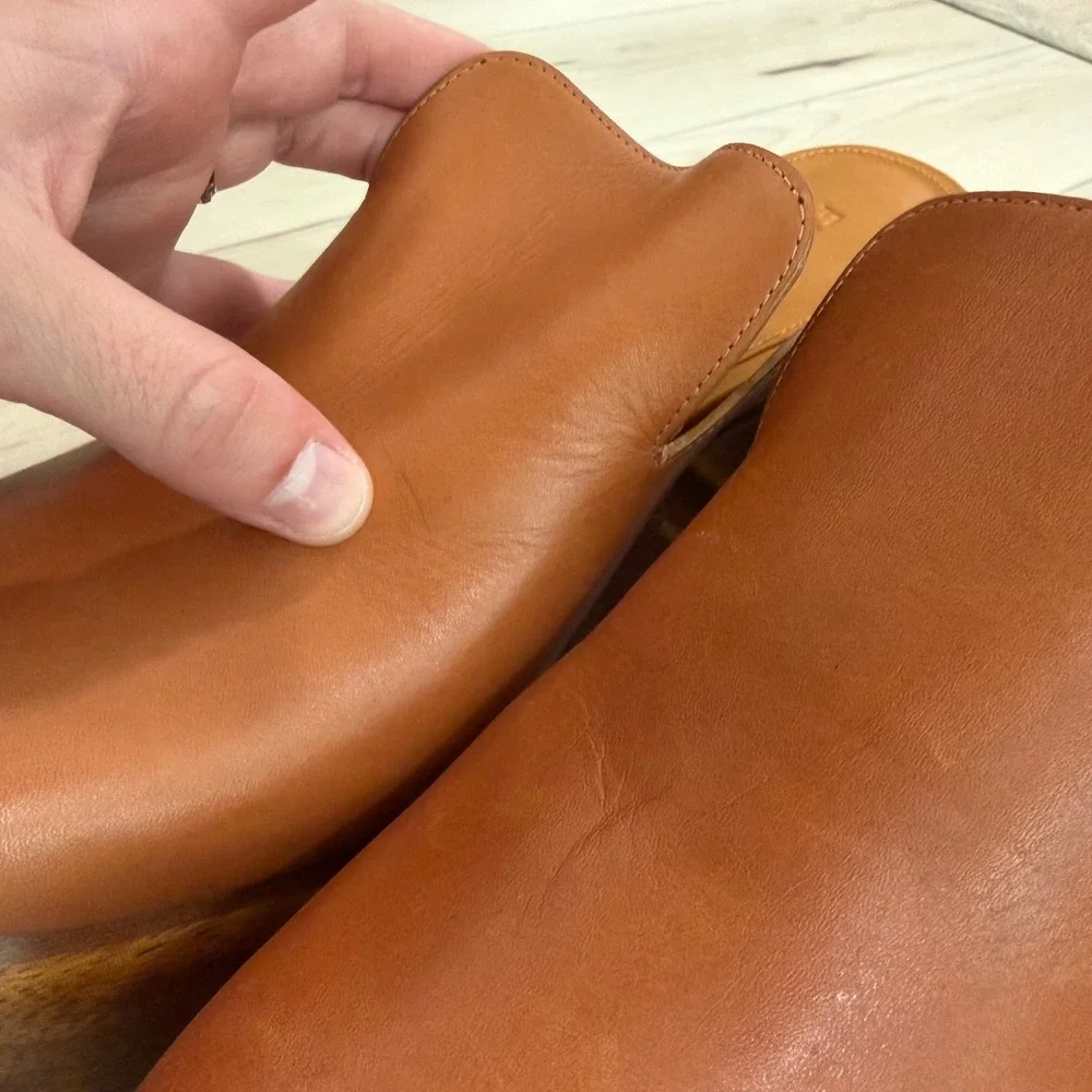 Farm Rio Brown Vegan Leather Flower Cutout Wood Platform Wedge Mules Clogs US 7 - Picture 7 of 10